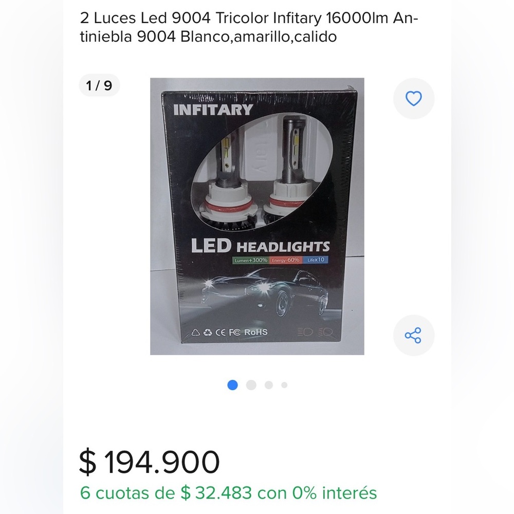 Infitary LED Headlights - White - Picture 4 of 6